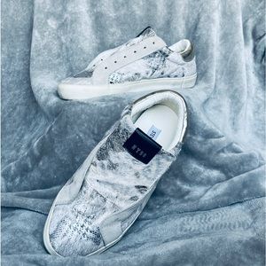 Steve Madden Philosophy Calf Hair, Gold Trimmed Tennis Shoe Women’s size 10M